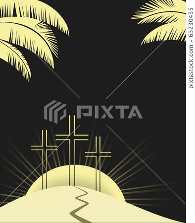 Religious Lent symbols flat vector background 63230435