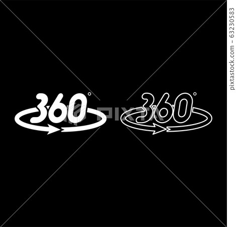 360 degree rotation arrow Concept full view icon - Stock Illustration ...