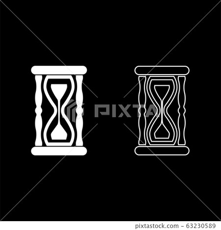 Hourglass Sand clock icon outline set white color Hourglass Sand clock icon outline set white color 63230589