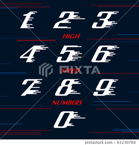 speed Sport numbers set logo design template. 63230768