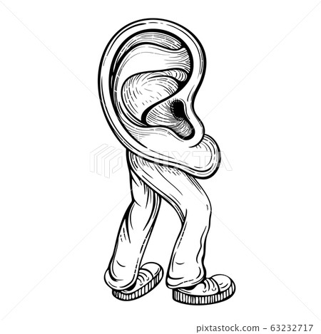 Sketch human ear on its feet Sketch human ear on its feet 63232717