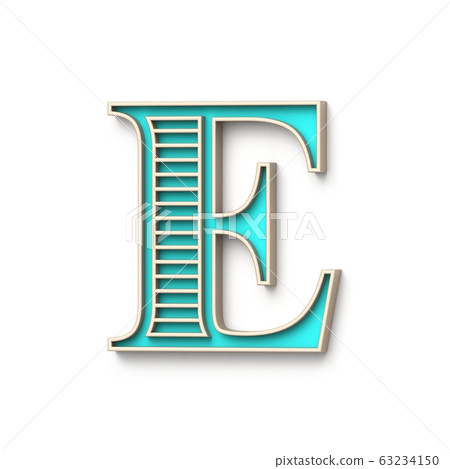 Classic old fashioned font Letter E 3D 63234150