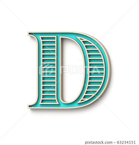 Classic old fashioned font Letter D 3D 63234151