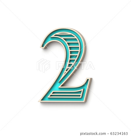 Classic old fashioned font Number 2 TWO 3D 63234163