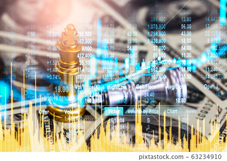 Chess game on chess board on stock market or forex Chess game on chess board on stock market or forex 63234910