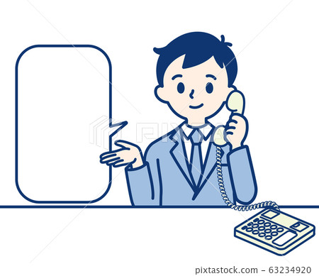 Male Businessman Speech Balloon Phone Male Businessman Speech Balloon Phone 63234920