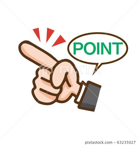 Hand sign pointing point important key point 63235027