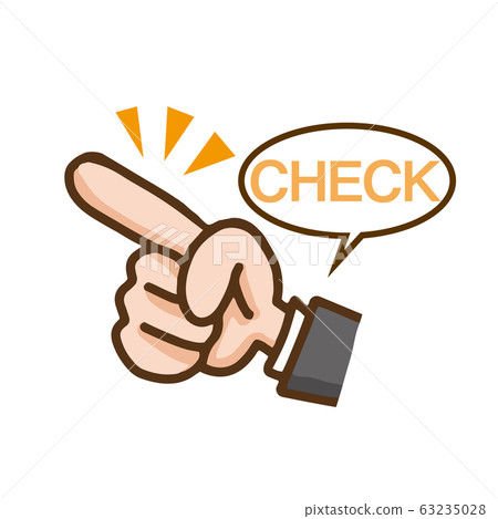 Hand sign Check Pointing Confirmation - Stock Illustration [63235028 ...