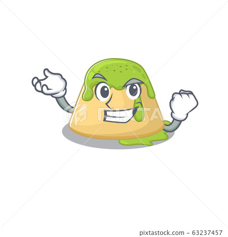 Pudding green tea cartoon character style with happy face Pudding green tea cartoon character style with happy face 63237457