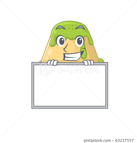 Smiley pudding green tea cartoon character style bring board Smiley pudding green tea cartoon character style bring board 63237557