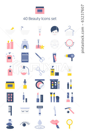 Flat icon set-cosmetics 63237607