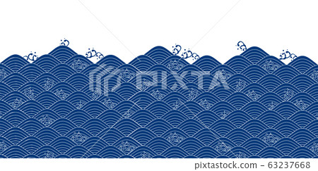Ocean wave Japanese paper background Ocean wave Japanese paper background 63237668