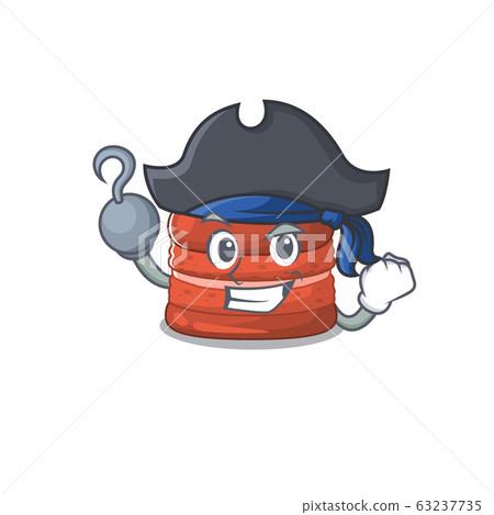 Cool cherry macaron in one hand Pirate cartoon design style with hat Cool cherry macaron in one hand Pirate cartoon design style with hat 63237735