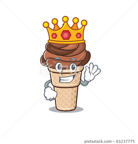 The Royal King of chocolate ice cream cartoon character design with crown The Royal King of chocolate ice cream cartoon character design with crown 63237775