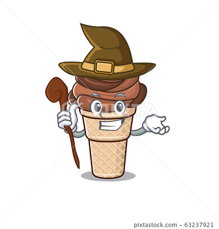 Cute and sneaky Witch chocolate ice cream cartoon design style Cute and sneaky Witch chocolate ice cream cartoon design style 63237921