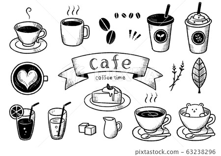 Cafe style illustration line drawing ① 63238296