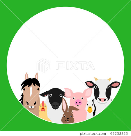 Farm animals circular design 63238823