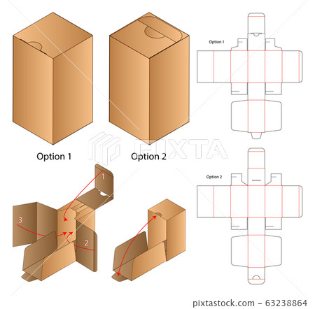 Box packaging die cut template design. 3d mock-up Box packaging die cut template design. 3d mock-up 63238864