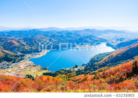 秋天的木崎湖/小沼山 秋天的木崎湖/小沼山 63238905