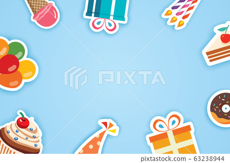 Happy birthday party greeting cards and banner Happy birthday party greeting cards and banner 63238944