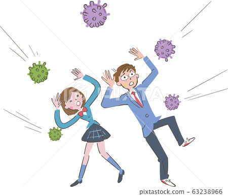 學生被病毒插圖嚇壞了 學生被病毒插圖嚇壞了 63238966