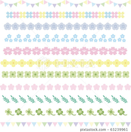 Spring flower, grass, sakura, rape blossom,... - Stock Illustration ...