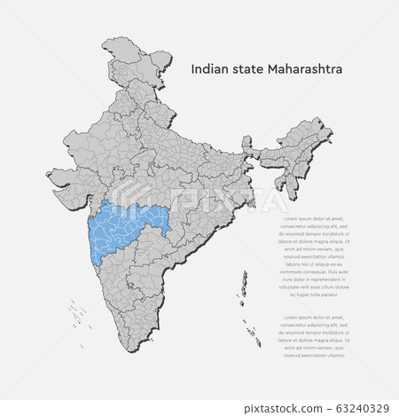 India country map and Maharashtra state template India country map and Maharashtra state template 63240329