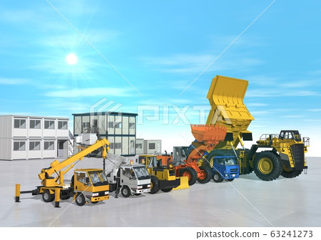 Dump, truck and other heavy equipment alignment scenes Dump, truck and other heavy equipment alignment scenes 63241273