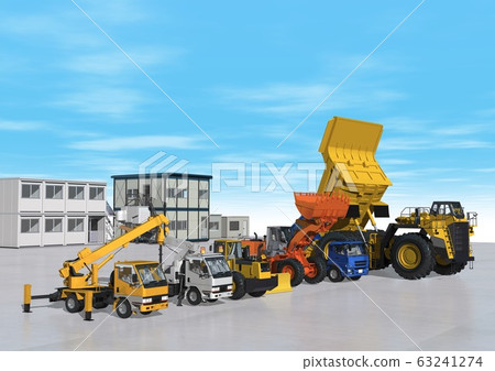 Dump, truck and other heavy equipment alignment scenes 63241274