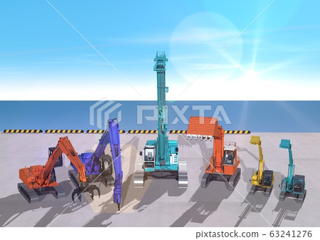 Heavy equipment alignment scene Heavy equipment alignment scene 63241276