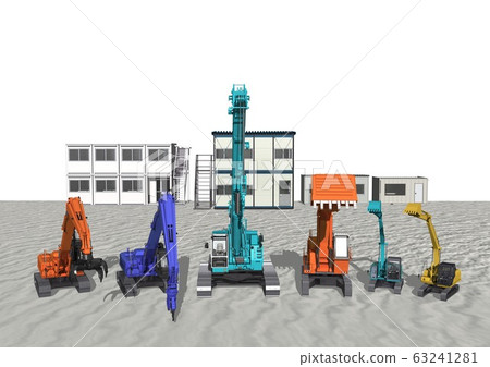 Heavy equipment alignment scene 63241281