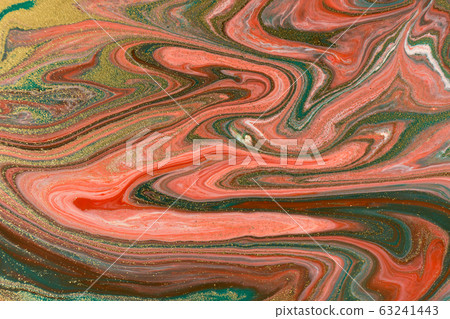 Pink, green and gold abstract paint marble background. Pink, green and gold abstract paint marble background. 63241443