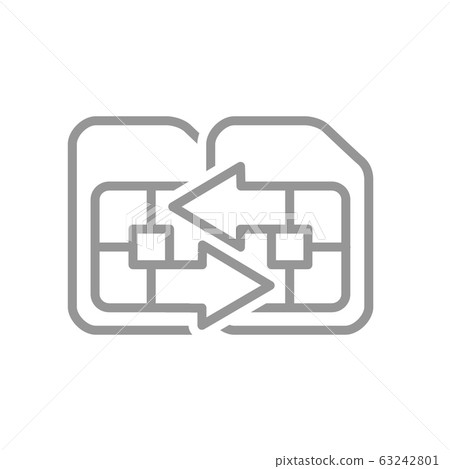 Change SIM cards line icon. Phone number transfer, different accounts for mobile card symbol 63242801