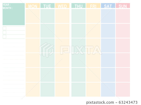 Write-on monthly schedule Ratio A4 horizontal 63243473