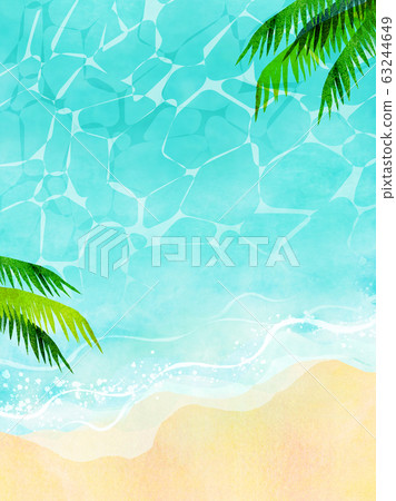 Summer sea beach bathing background material 63244649