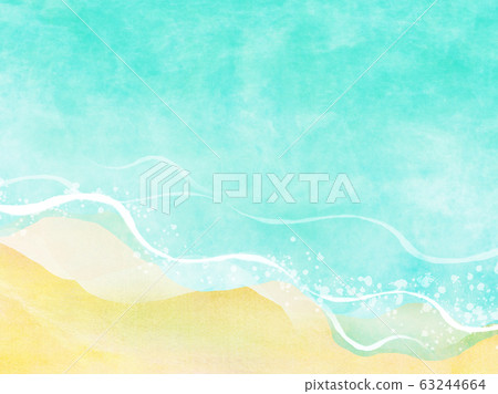 夏日海邊沙灘沐浴背景素材 插圖素材 圖庫