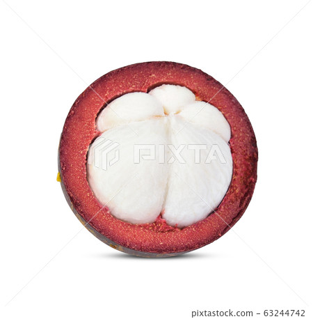 Mangosteen isolated on white background. 63244742
