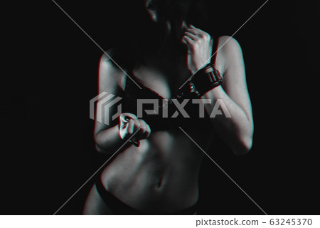 sexy slave girl with slim body in lingerie with... - Stock Photo [63245370]  - PIXTA