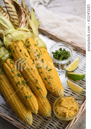 Corn on the cob grilled Corn on the cob grilled 63245885