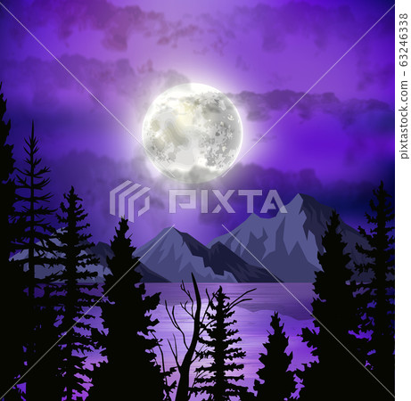 Illustration Of Tropical Beach At Night Stock Illustration