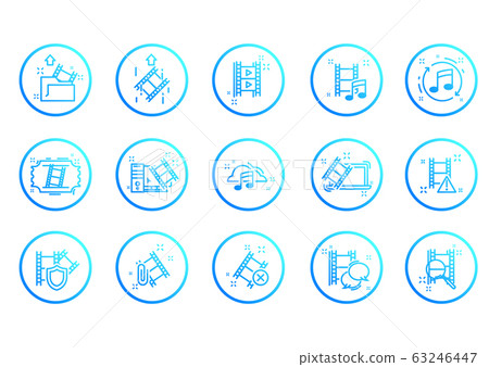 Set of Video Content Related Line Icons 63246447