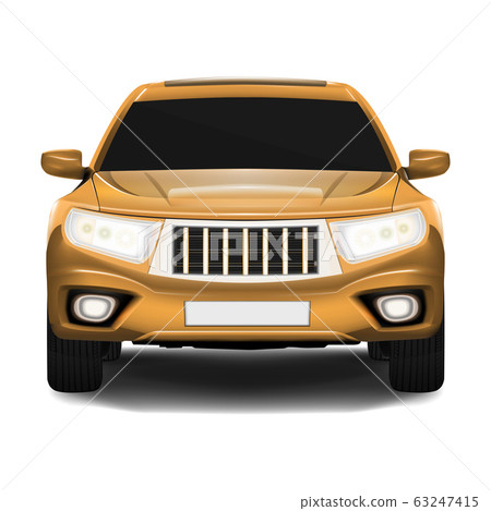 SUV Car front view isolated on white. Realistic vector image. 63247415