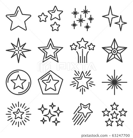 Star Icons Set on White Background. Line Style Vector Star Icons Set on White Background. Line Style Vector 63247700