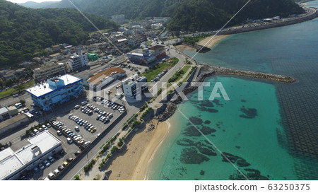 Aerial view of Higashie Beach, Nago City, Okinawa Prefecture 63250375