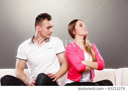 Unhappy couple not talking. Disagreement Unhappy couple not talking. Disagreement 63252279