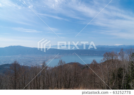 Lake Suwa (Suwa City) viewed from the summit of Omiyama Minami Lake Suwa (Suwa City) viewed from the summit of Omiyama Minami 63252778