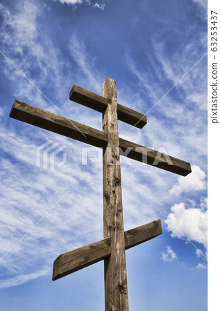old wooden Christian cross old wooden Christian cross 63253437