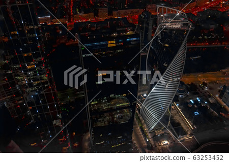 Panorama of the modern city at night. Skyscrapers Panorama of the modern city at night. Skyscrapers 63253452