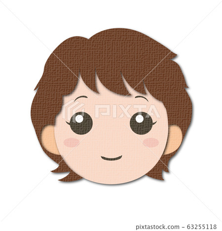 臉圖標_女人_剪紙風格 臉圖標_女人_剪紙風格 63255118