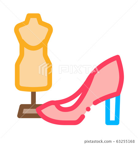 Shoe And Dummy Icon Vector Outline Illustration Shoe And Dummy Icon Vector Outline Illustration 63255168